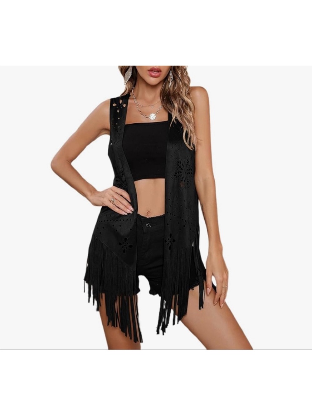 Relish Noless Black Laser Cut Vest